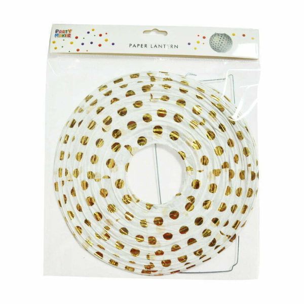 Gold Dots Round Paper Lantern - 20cm