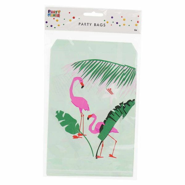 6 Pack Flamingo Gift Bags - 14.5cm x 23.5cm