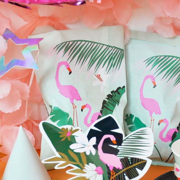 6 Pack Flamingo Gift Bags - 14.5cm x 23.5cm