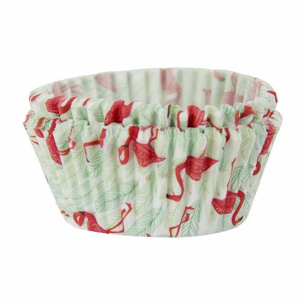 40 Pack Flamingo Cupcake Cups - 5.5cm x 3cm