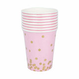 Load image into Gallery viewer, 8 Pack Pink Dots Foil Paper Cups - 266ml
