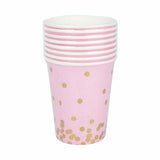 Load image into Gallery viewer, 8 Pack Pink Dots Foil Paper Cups - 266ml
