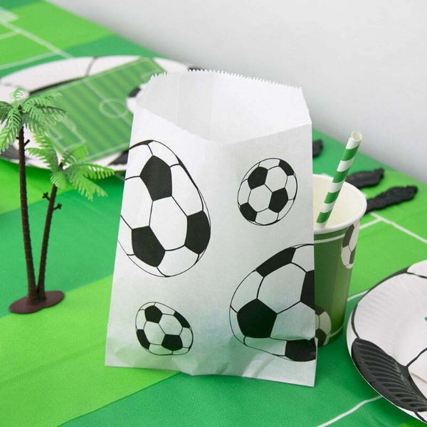 8 Pack Soccer Googies Treat Bags - 13cm x 18.2cm