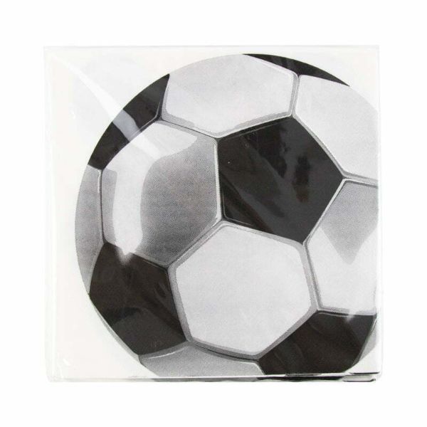 16 Pack Soccer Napkins - 33cm x 33cm