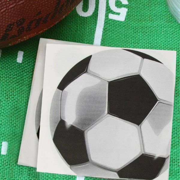 16 Pack Soccer Napkins - 33cm x 33cm