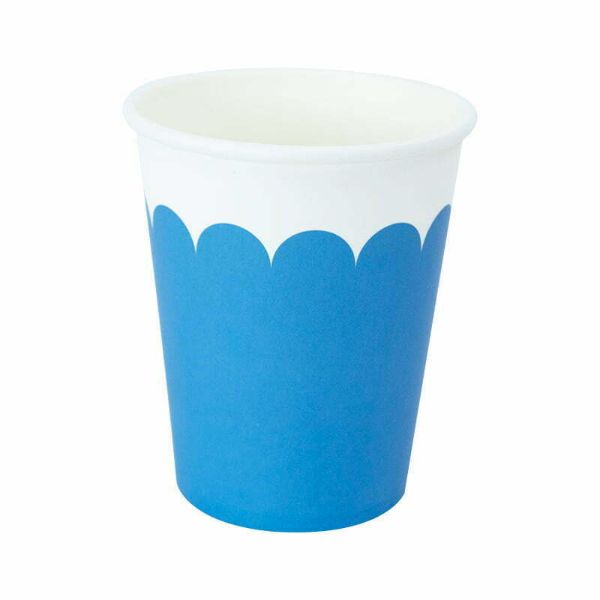 8 Pack Blue Colored Paper Cups - 266ml