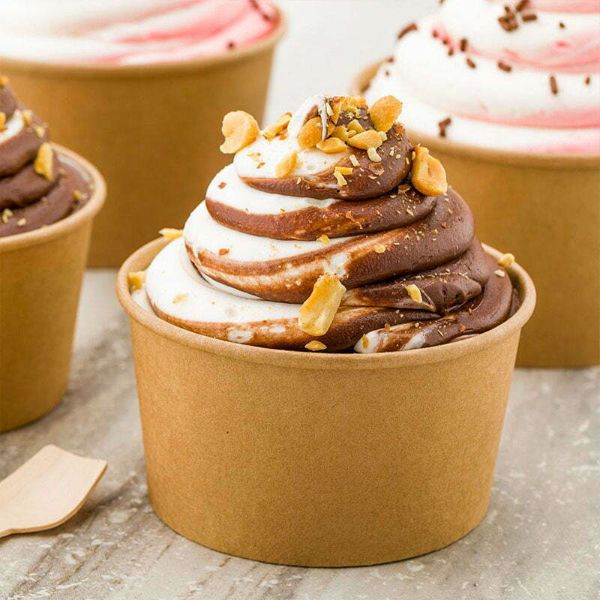 12 Pack Kraft Paper Tubs - 473ml