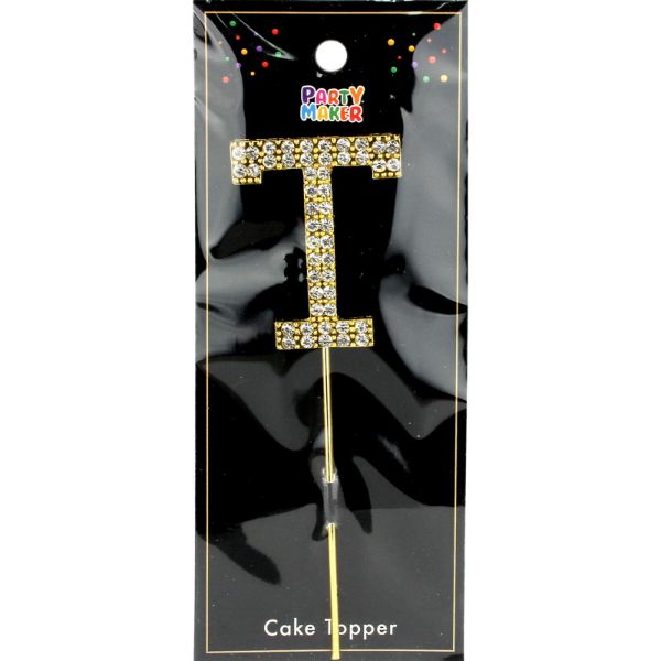 Gold Letter T Cake Topper