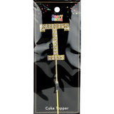 Load image into Gallery viewer, Gold Letter T Cake Topper