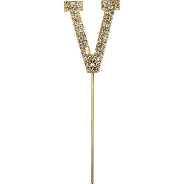 Gold Letter V Cake Topper - V
