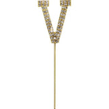 Load image into Gallery viewer, Gold Letter V Cake Topper - V