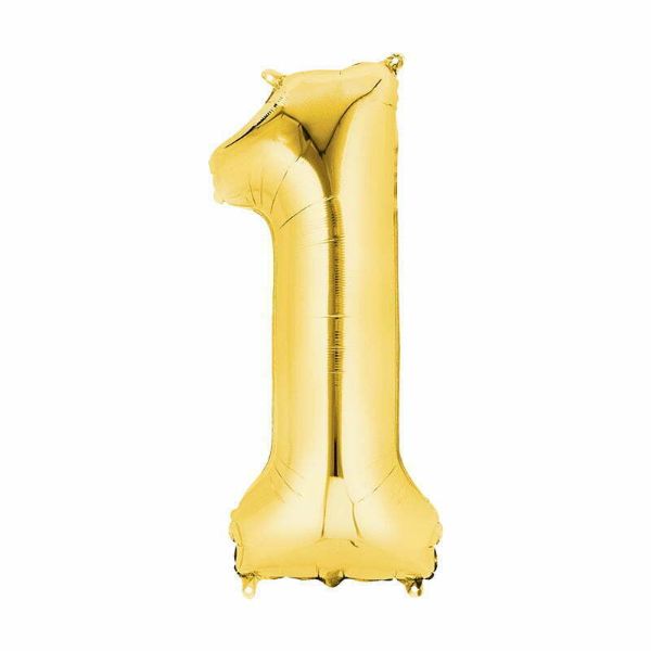Gold Number Foil Balloon #1 - 66cm