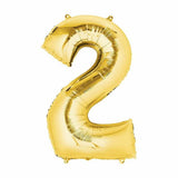 Load image into Gallery viewer, Gold Number Foil Balloon #2 - 66cm
