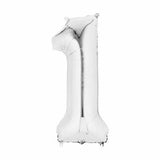 Load image into Gallery viewer, Silver Number Foil Balloon #1 - 66cm