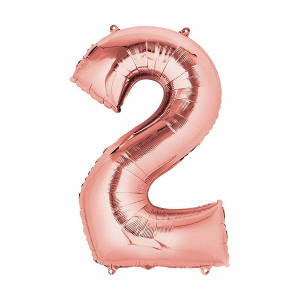Rose Gold Number Foil Balloons #2 - 66cm