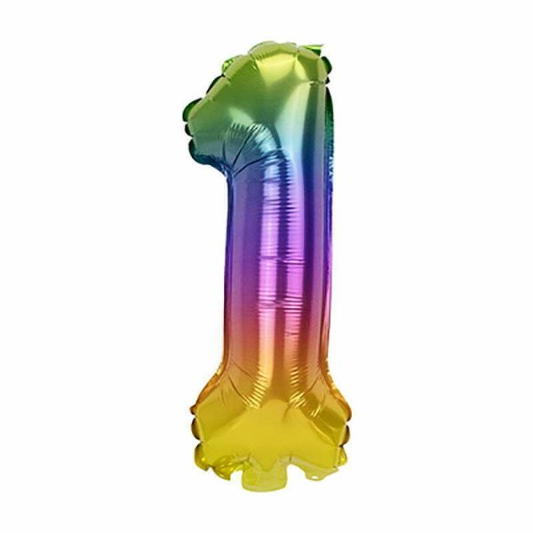 Rainbow Number Foil Balloons #1 - 66cm