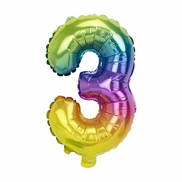 Rainbow Number Foil Balloons #3 - 66cm