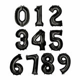 Load image into Gallery viewer, Black Number Foil Balloon #0 - 66cm