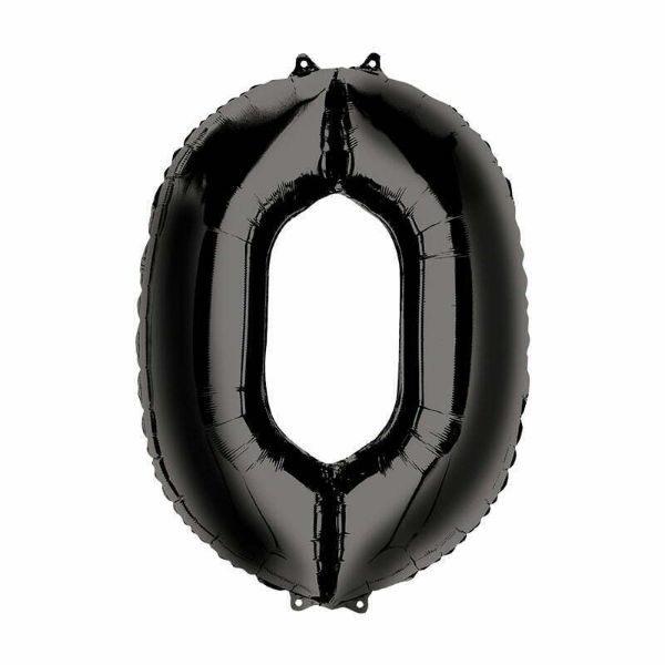 Black Number Foil Balloon #0 - 66cm
