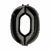 Load image into Gallery viewer, Black Number Foil Balloon #0 - 66cm