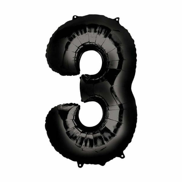 Black Number Foil Balloon #3 - 66cm