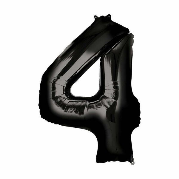 Black Number Foil Balloon #4 - 66cm