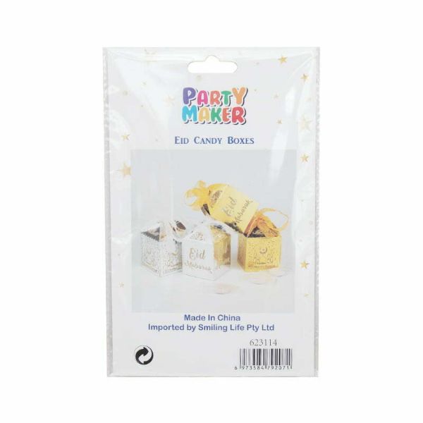 4 Pack Gold & Silver Eid Mubarak Candy Box