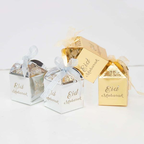4 Pack Gold & Silver Eid Mubarak Candy Box