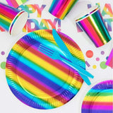 Load image into Gallery viewer, 8 Pack Rainbow Plates - 23cm