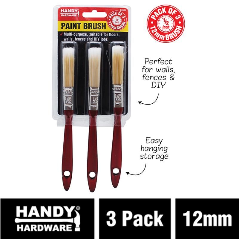 3 Pack Paint Brush - 1.2cm