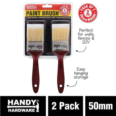 2 Pack Paint Brushes - 50mm - The Base Warehouse