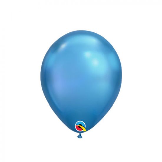 Chrome Blue Latex Balloon - 18cm