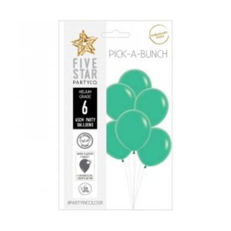 6 Pack Matte Green Round Balloons - 45cm - The Base Warehouse