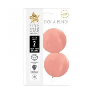 2 Pack Matte Shimmer Rose Gold Round Balloons - 60cm - The Base Warehouse