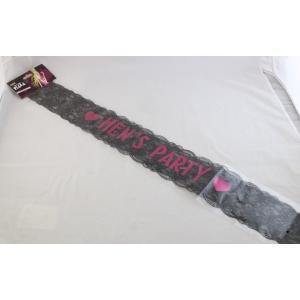 Hens Party Black Lace Sash - The Base Warehouse