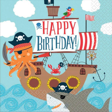 36 Pack Ahoy Birthday Lunch Napkins - 33cm - The Base Warehouse