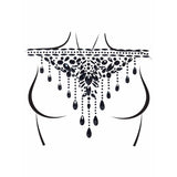 Load image into Gallery viewer, Black Masquerade Choker Rhinestone Stick-On Jewels