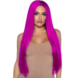 Load image into Gallery viewer, Long Straight Center Part Raspberry Wig
