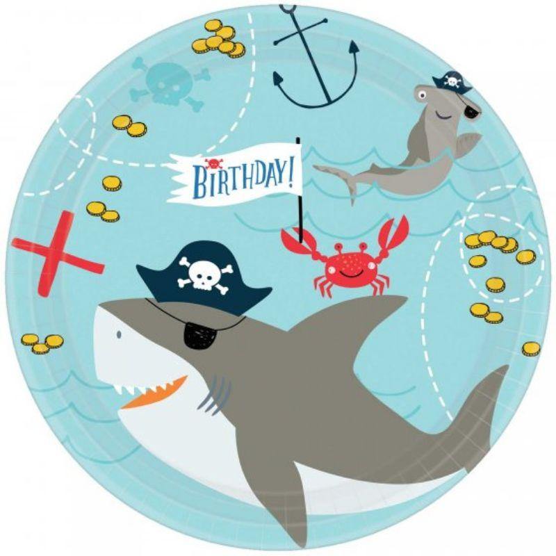 18 Pack Ahoy Birthday Round Paper Plates - 18cm