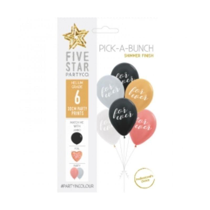 6 Pack Forever Latex Balloons - 30cm - The Base Warehouse
