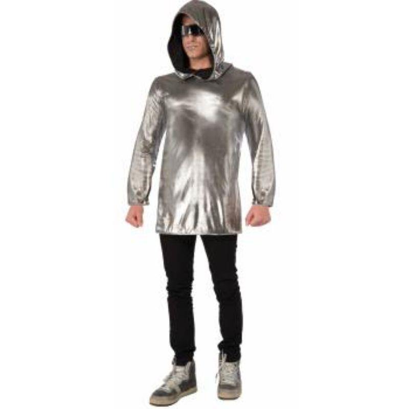 Adult Silver Futuristic Hoodie - The Base Warehouse
