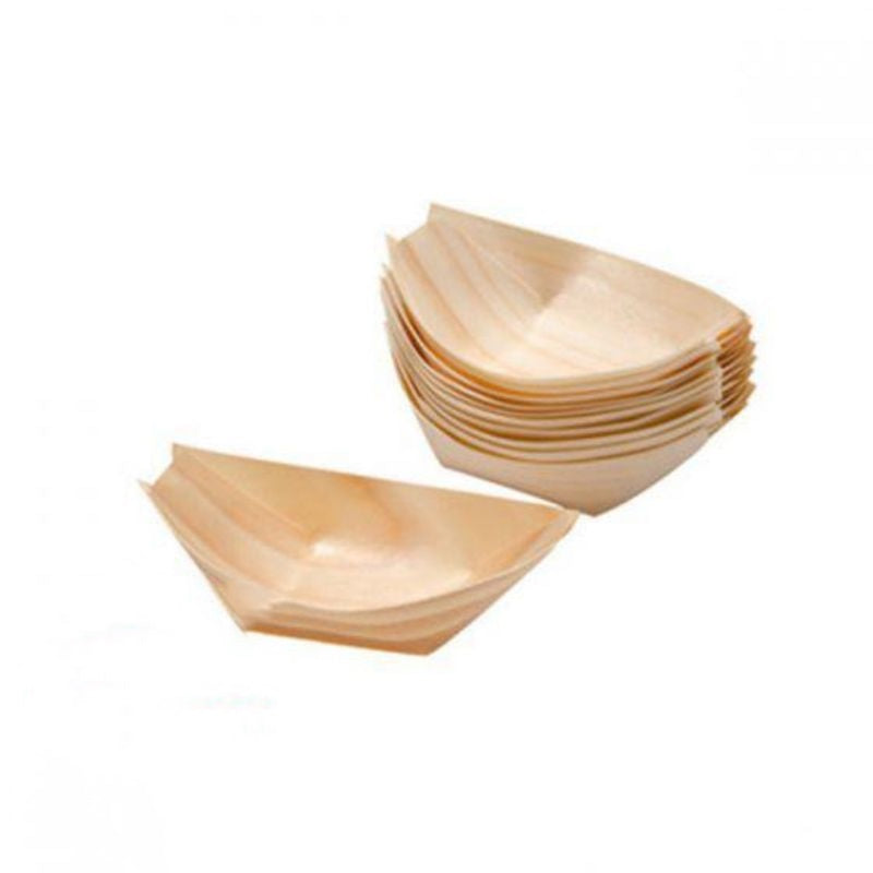 20 Pack Bamboo Boat Trays - 22cm x 12cm