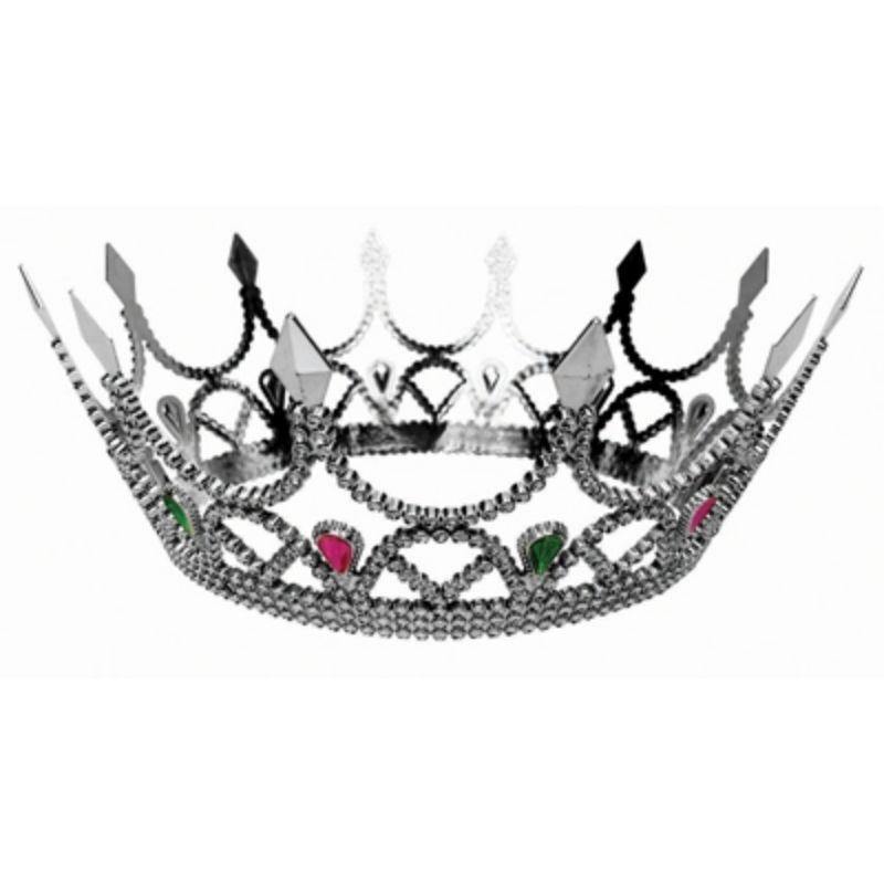 Silver Royal Queen Crown with Elastic Band