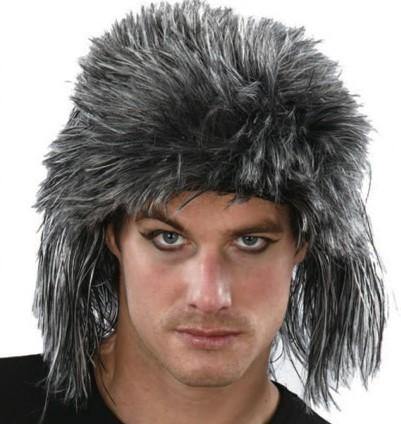 Silver Permed Mullet Wig