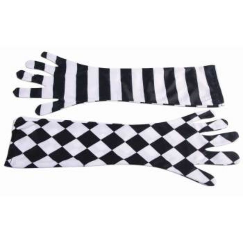 Adults Harlequin Clown Opera Gloves