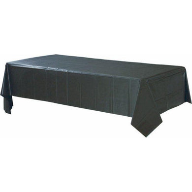 Jet Black Plastic Rectangle Tablecover - 1.37m x 2.74m - The Base Warehouse