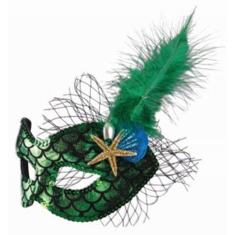 Green Mermaid Half Mask - The Base Warehouse