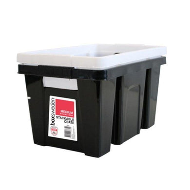Medium Stackable Crate - 39.5cm x 28.5cm x 22cm - The Base Warehouse