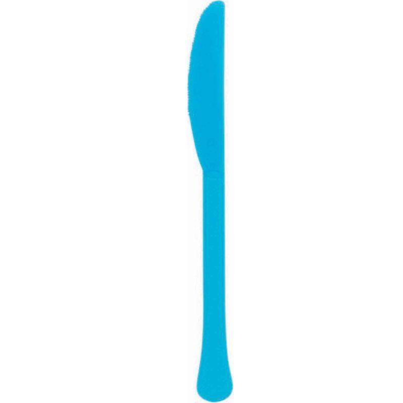 20 Pack Heavy Weight Caribbean Blue Plastic Knives - The Base Warehouse