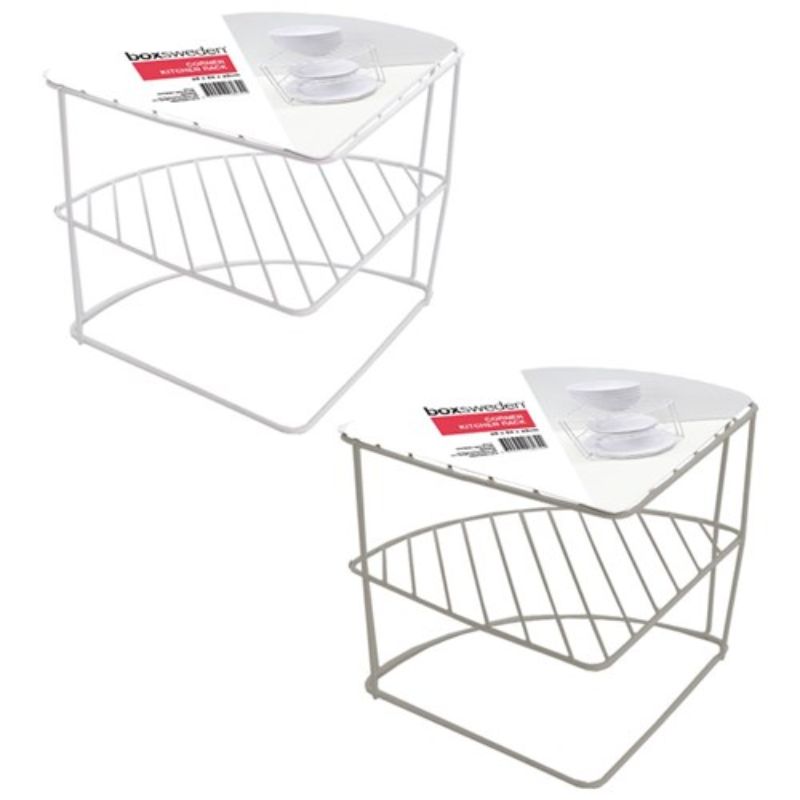 Wire Corner Kitchen Rack - 26cm x 26cm x 23cm